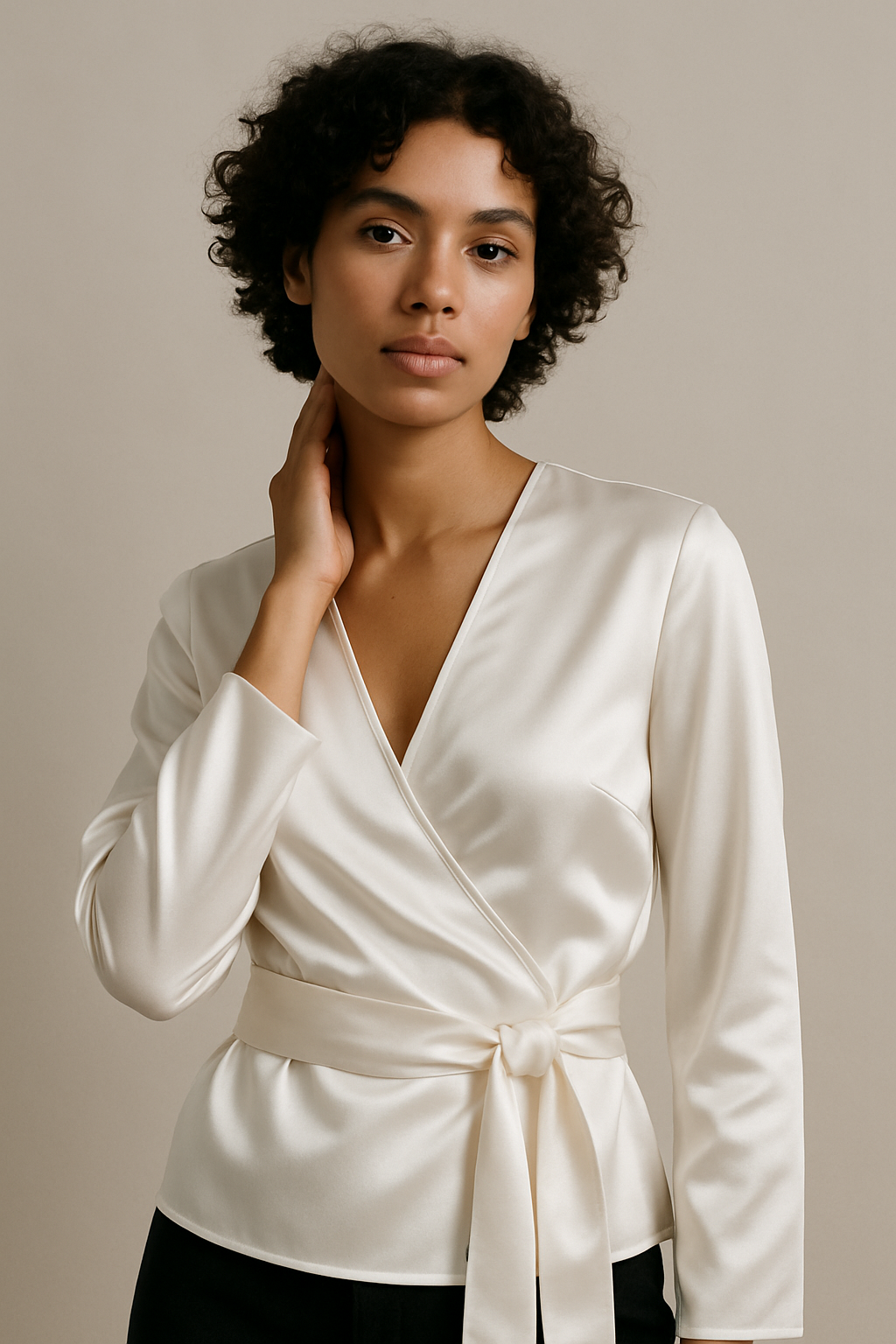 Elise | Satin Wrap Top